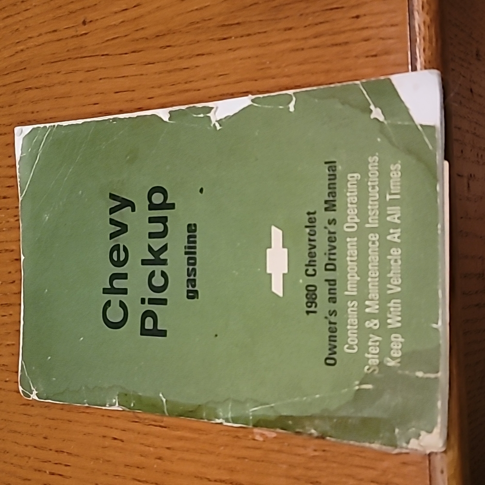 1980 CHEVY PICKUP "ORIGINAL" OWNERS MANUAL